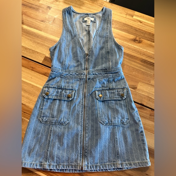 Forever 21 Striped Jean Dress| Size S - Picture 1 of 9